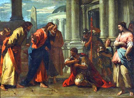 Jesús sana al criado de un capitán romano