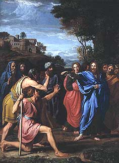 Jesús sana a un ciego en Jericó