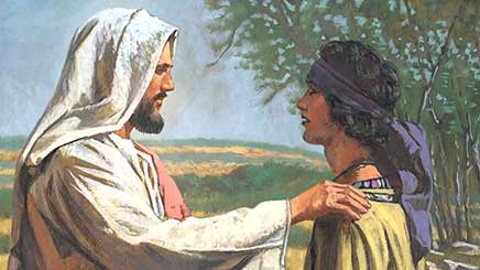 Un hombre rico habla con Jesús