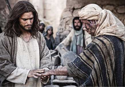 Jesús sana a un leproso