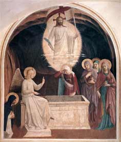 Fra Angelico Resurrección de Cristo y mujeres en la tumba