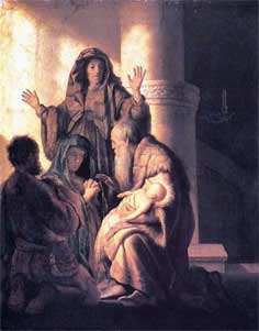 María y José presentan a Jesús en el Templo