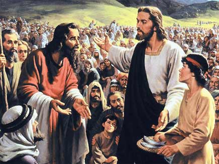 Jesús da de comer a cinco mil hombres