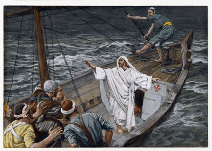 Jesús calma el viento y las olas