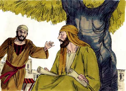 Jesús llama a Felipe y a Natanael