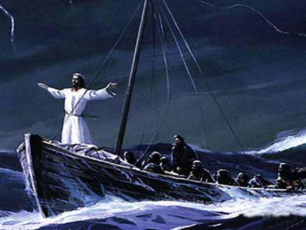 Jesús calma el viento y las olas