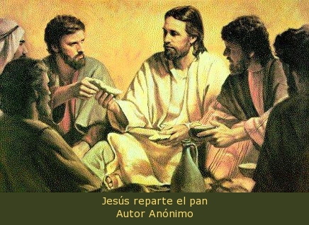 Jesús reparte el pan