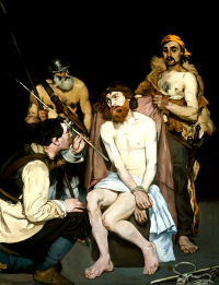 Burlándose de Cristo - Édouard Manet