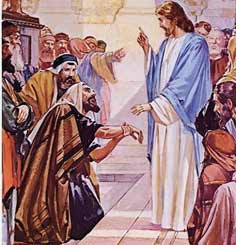 Jesús sana a un enfermo de hidropesía