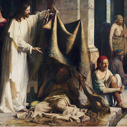 Jesús sana a un efermo de hidropesía