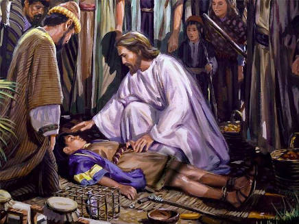 Jesús sana a un joven epiléptico