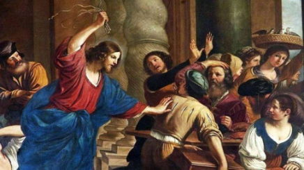 Jesús vota a los cambistas del templo