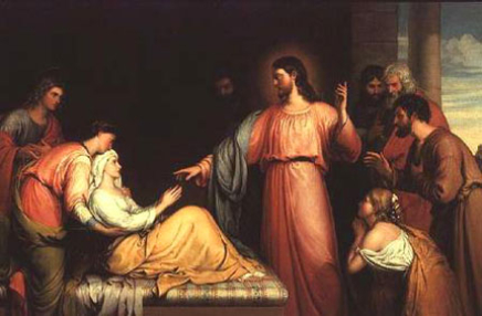 Jesús cura a la suegra de Simón