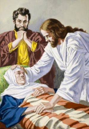 Jesús cura la suegra de Simón