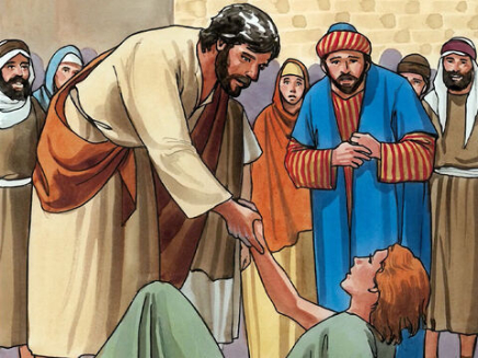 Jesús cura a un niño poseído