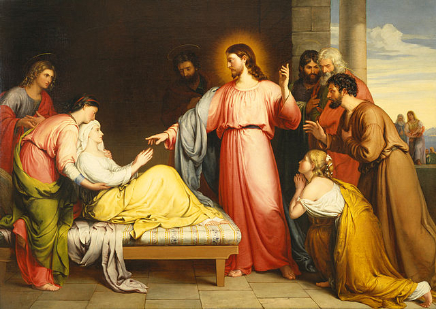 Jesús cura a la suegra de Simón