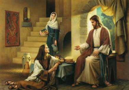 Jesús en casa de Marta y María